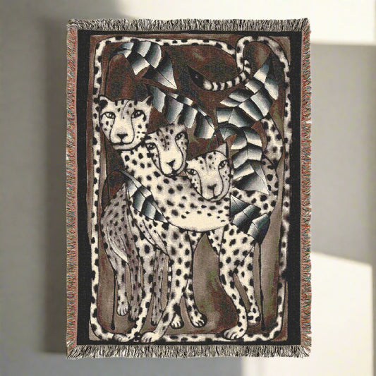 Leopard Zephyros Jaquard Blanket