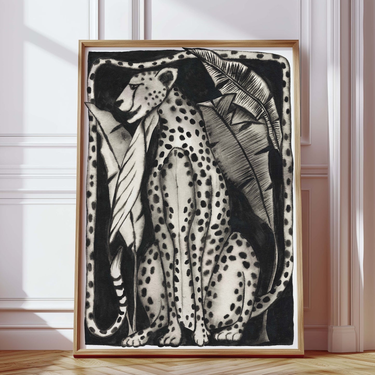 Leopard in Shadows Art Print