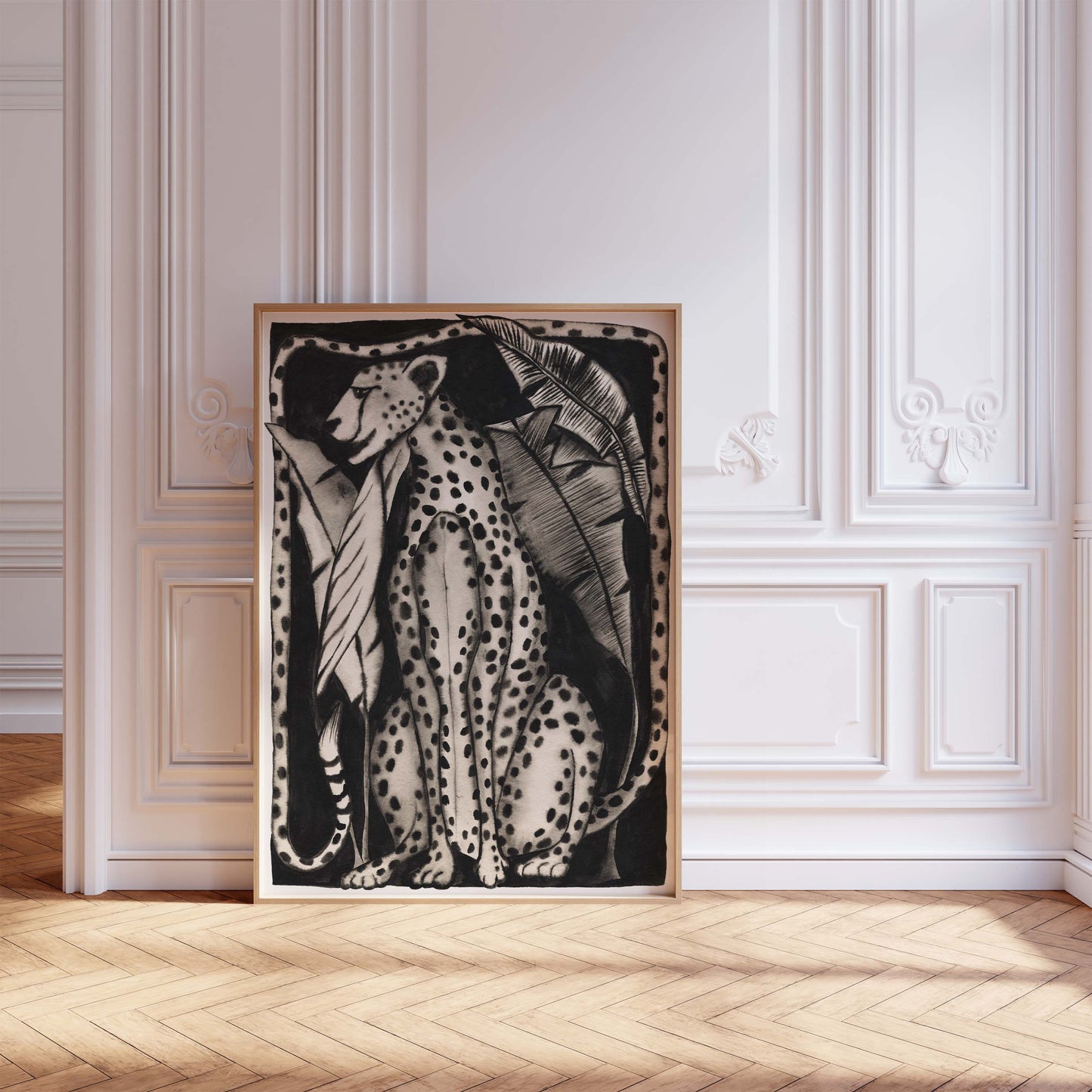 Leopard in Shadows Art Print